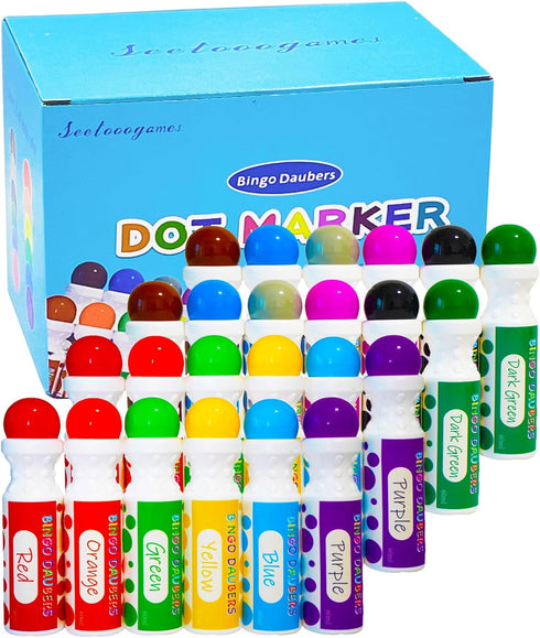SEETOOOGAMES Bingo Daubers Dot Markers - Mixed Colors Set of 24 Pack