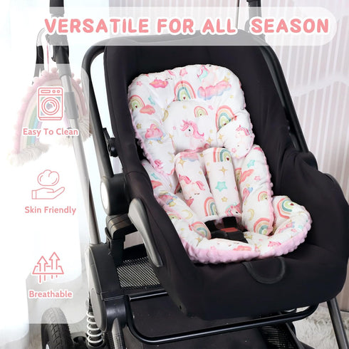 Pack Set, of Baby Car Seat Head Support and Nursing Pillow Cover Ultra Soft Comfortable