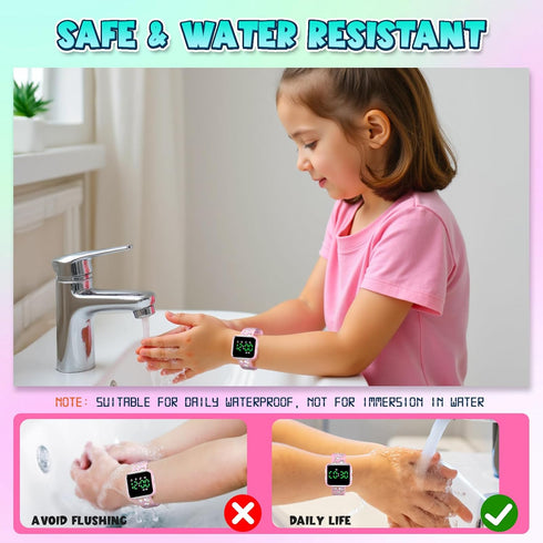 Etuwoe 1-3 2 3 4 Potty Training Watch for Toddler Girls: Adjustable Volume Potty Watches for Kids Water Resistant