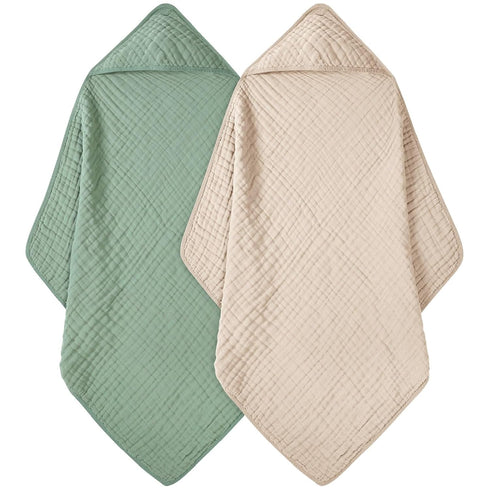 Baby Bath Towels, 100% Muslin Cotton Hooded Baby Towels for Newborn, Baby