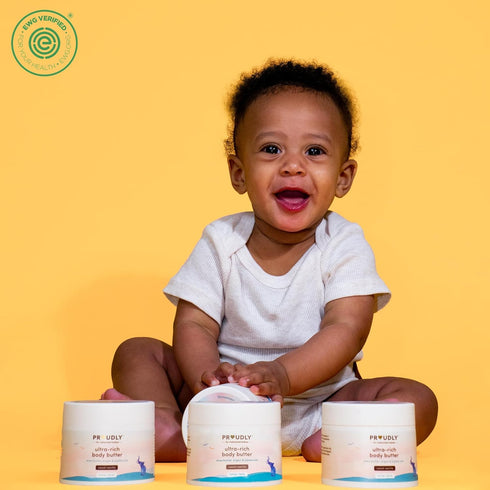 4.4 oz (2 Pack) PROUDLY Baby Body Butter with Shea Butter & Argan Oil Deep Moisture for Newborns, Infants & Toddlers