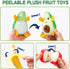 Set 1-3, 1 0-6-12 Jollybaby Plush Stuffed Cloth Fruit Food Toy for Toddler Soft Fruit Basket Montessori Sensory Toy