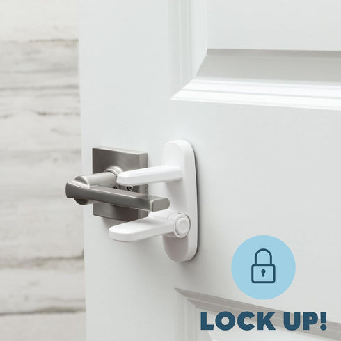 Childproof Door Lever Lock (4 Pack), Easy Install ABS Material Door Locks for Kids Safety, One Hand Operation