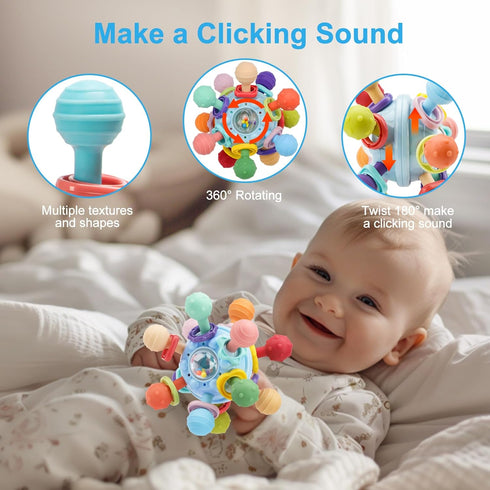 CAHILON 0-6 6-12 1 Easter Baby Teething Toys, Baby Teethers Montessori Sensory Toys for Months, Gifts for Year Old Boys