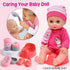Playset, Backpack Set TUZT Baby Doll Accessories Baby Doll Care Toys with Changing Bag Feeding Doll Nappies Bottle