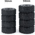 1.0" Crawler Tires 4PCS Micro Rubber Tires for 1/24 RC Crawler Car Axial SCX24 (54mm)