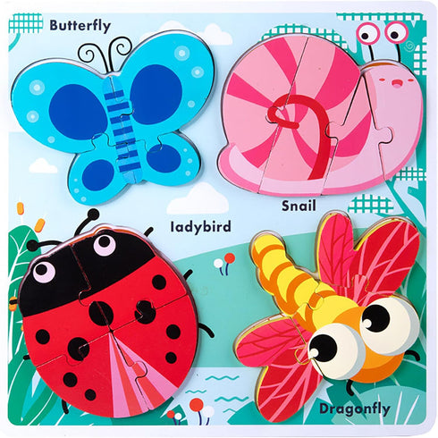 18-24 2-4 Montessori Toys Puzzle for Month, Toddler Educational Wooden Jigsaw, Creature Matching & Sorting & Learning