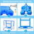 Kids Basketball Hoop Adjustable Height 3.5FT-6.2FT, Mini Indoor/Outdoor Game Gift for Boys & Girls (Blue)