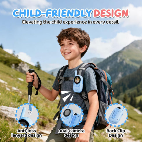 HEWEIMEI 3-12 Video Walkie Talkies for Kids, Rechargeable Kids Walkie Talkies with Screen Display & Voice Changer
