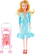 FunPa Pregnant Doll, Mom Doll with Baby Doll Trolley, Blue