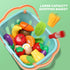 CUTE STONE Kitchen Toy with Cookware, Steam Pressure Pot, Electronic Induction Cooktop, Cut Play Food, Shopping Basket