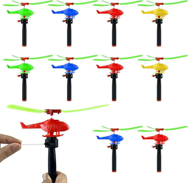 10PCS Flying Helicopters Planes, 360° Rotating Airplanes for Boys and Girls, Goodie Bag Stuffers & Classroom Prizes.