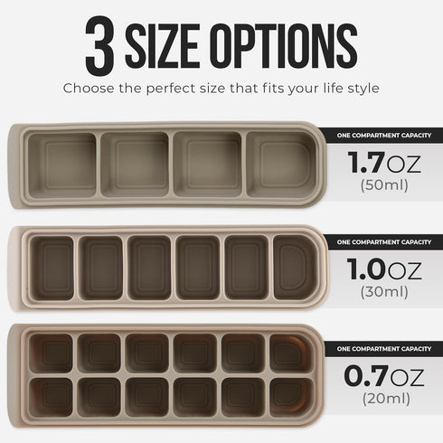 100% (4 Sets 1 oz/6 Silicone Ice Cube Freezer Tray with Lid, Food-Grade Platinum Silicone,Leak Resistance & Dishwasher