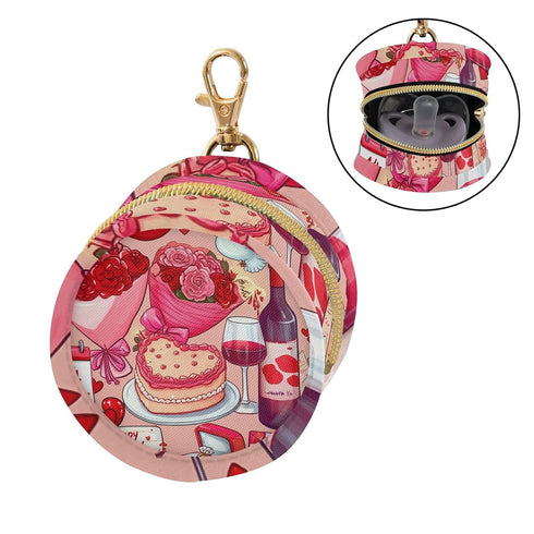 Valentines Gift Round Pacifier Storage Case with Zipper, Portable Pacifier Case for Travel, Diaper Bag & Purse