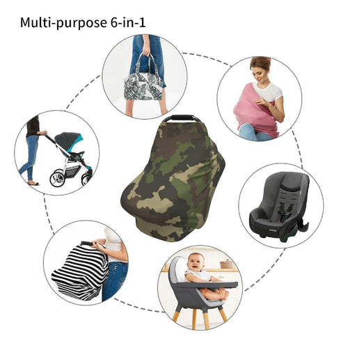 Schgap Camouflage Baby Car Seat Covers Canopy Nursing Cover Breastfeeding Baby Carrier Cover Stretchy Carseat Canopy