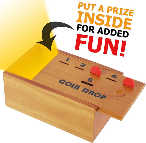 Juegoal Coin Drop Set - Pennies Dice Games for Kids and Adults, Wooden Tabletop Board Game for 2-6 Players