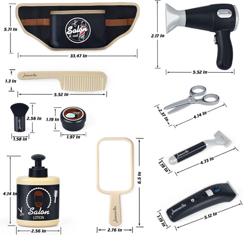 Set Playset 3+ Kids Hair Stylist Play - Kids Shaving Kit for Boys - Toy Barber Shop - Pretend Play Toy Gift for Boys