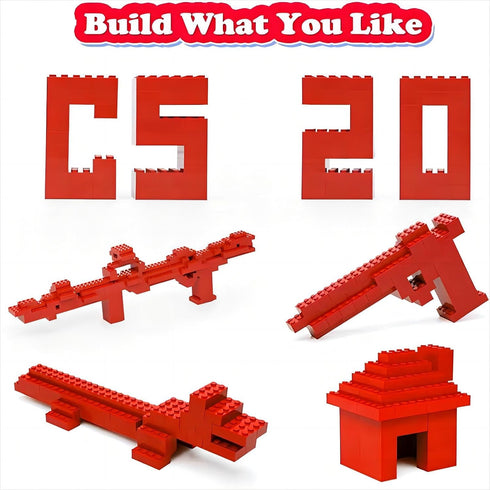 Classic Building Bricks 2x4, Compatible with LEGO Parts 3001, 110 Piece Bulk Building Block for Age 6+ (Red)