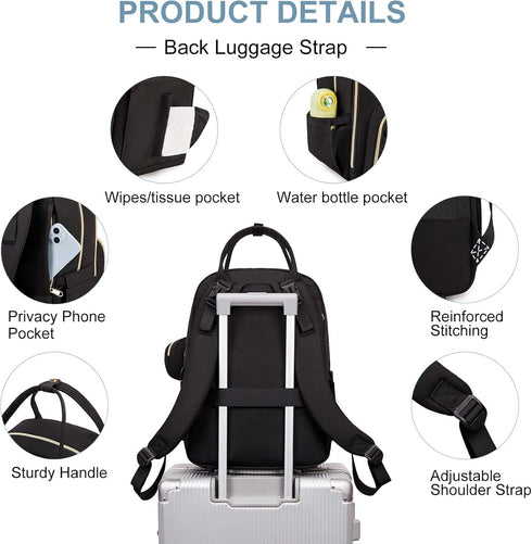 Backpack, Backpacks, MOONBABY Diaper Bag Baby Diaper Bags with Portable Changing Pad and Pacifier Case, Multifunctional