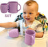 Open Cup Set for Baby | 2 Handled Tiny Cups for Toddlers | Transitional Silicone Cup for Baby Led Weaning | 6+ months