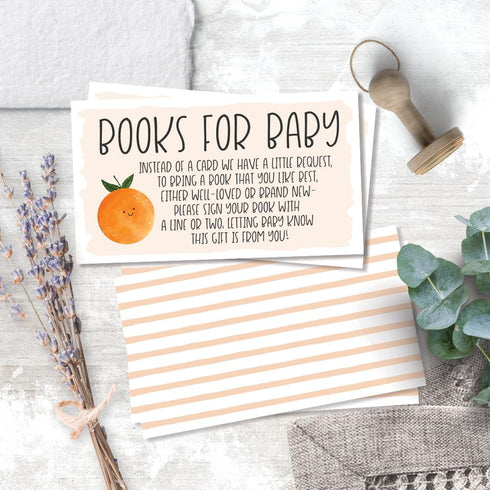m&h invites 50 Little Cutie Books for Baby Shower Request Cards - Gender Neutral or Girl Baby Shower Inserts