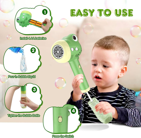 Bubble Machine for Kids, Outdoor Toys for Toddlers Age 3-5, Battery Operated Bubble Wand for Easy Outdoor Use