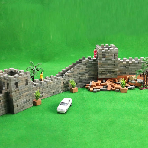 Cayway 150 PCS Mini Red Wall and Roof Tiles, Model Building with Tool Set for Dollhouse Diorama