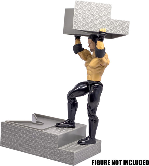 Deluxe Gray Breakable Ring Stairs for Wrestling Action Figure Rings