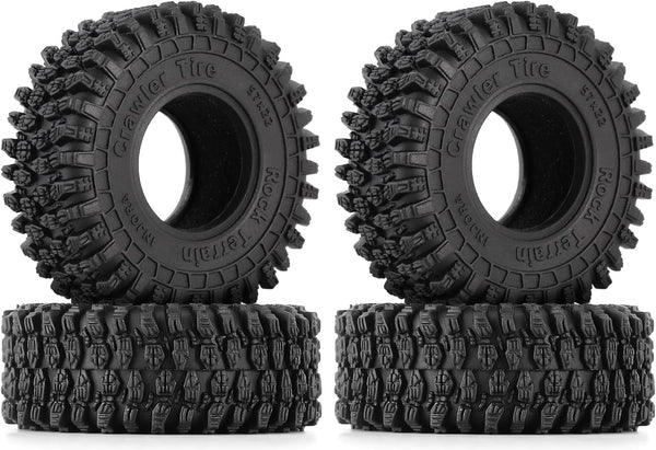 INJORA 1.0 Tires - 57 * 22mm S5 Super Soft Sticky Crawler Tires for TRX4M Axial AX24 SCX24 FCX24 Enduro24 Upgrade