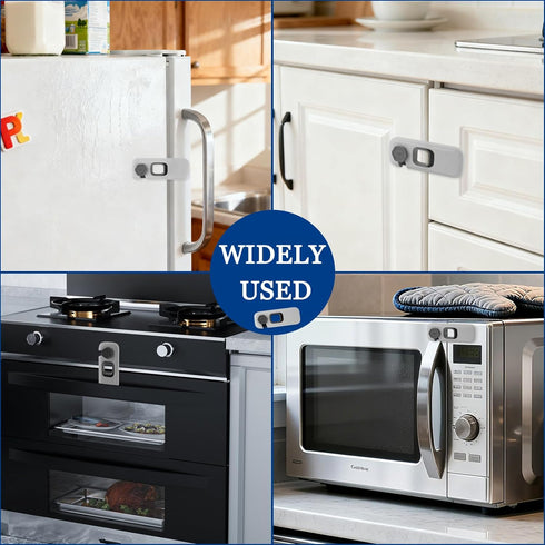 YOLCAR 3M 4in Safety Lock - Grey Fridge & Cabinet Lock for Kids, Adhesive, No Drilling, Length, for Kitchen, Dining