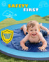 GloopGlee 67" Summer 1-12) Non-Slip Dog Splash Pad Heavy Duty, Outdoor Sprinkler Water Play Mat, Backyard Water Toys