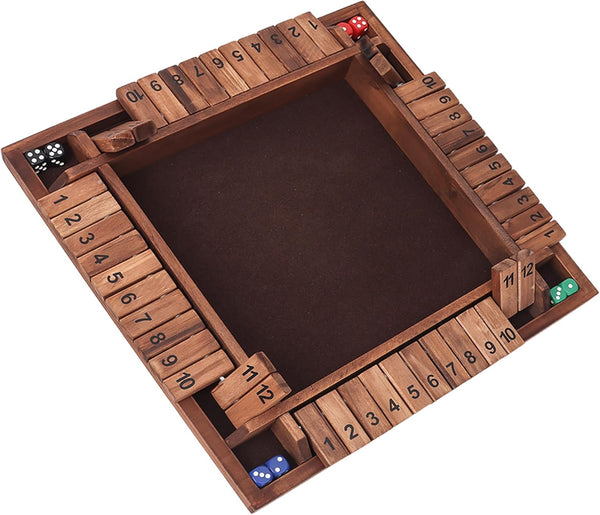GSE Games & Sports Expert 1-4 Player Wooden Shut The Box Board