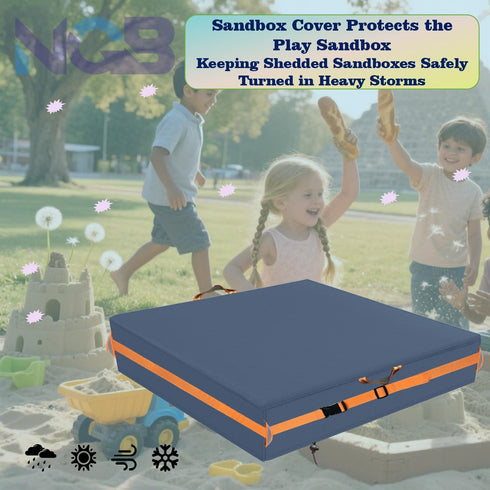 Cover,600D 8.1 Bottom.77 77" 8" Outdoor Sandboxes Waterproof Oxford Fabric with Two Reflective Carrying Handles and a