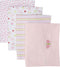 Spasilk Baby 4 Pack 100% Cotton Flannel Receiving Blanket