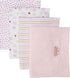 Spasilk Baby 4 Pack 100% Cotton Flannel Receiving Blanket