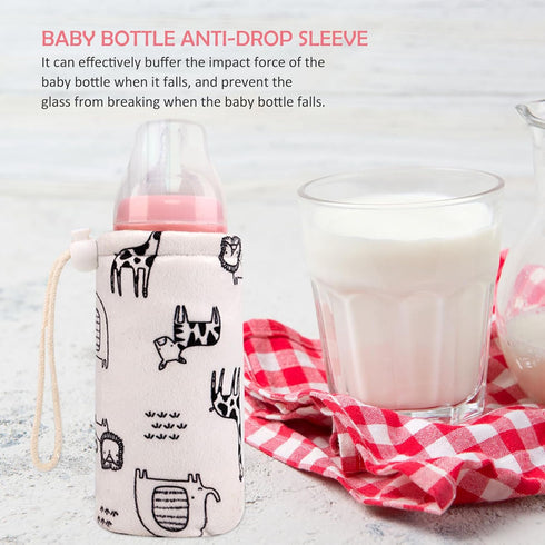 ULTNICE Insulated Baby Bottle Sleeve with String - Warm Holder for Glass Nursing Bottles