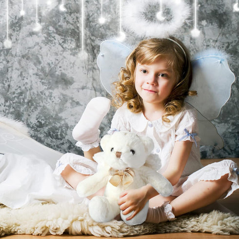 Angel Bear Plush Stuffed Animal with Wings, 10 Inch White Bear Doll for Boys & Girls Birthday Gift