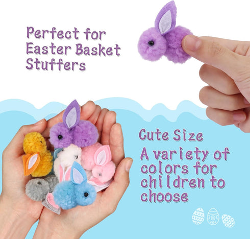 36 Pack Easter Egg Fillers with Easter Bunny Plush Easter Eggs with Toys Inside, Mini Easter Stuffed Animals Easter