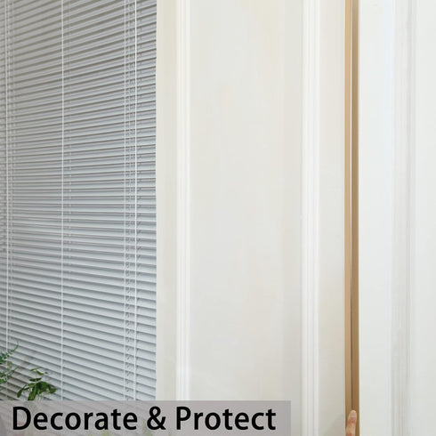 90 35.4in 0.8in (3Pcs) Trimold Matte Gold Aluminum Peel and Stick L Molding Corner Guards with Angle for Wall Door