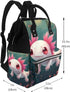 Qewfoju Backpack Backpack Whimsical Axolotl Fantasy Print Diaper Bag Large Capacity Diaper Baby Changing Bags