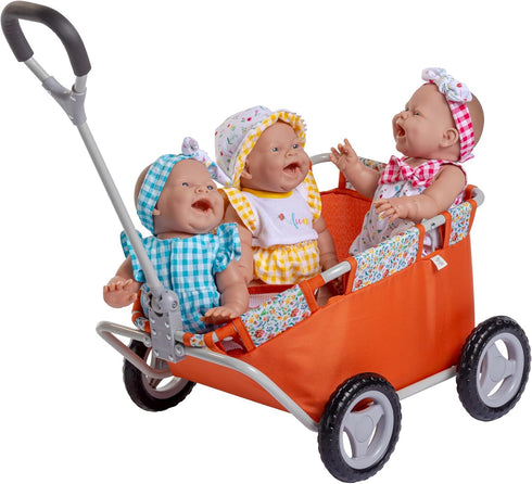 JC Toys - for Keeps Playtime Deluxe Folding Pull Along - Nature Theme for Dolls up to 20"