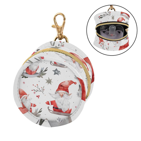 YETTASBIN Christmas Santa Claus Portable Pacifier Holder Case with Metal Hook Buckle & Zipper for Diaper Bag