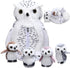 Hollowfly 5 Pcs Owls Plush Toy Gift Set 15.7" Mommy White Owls with