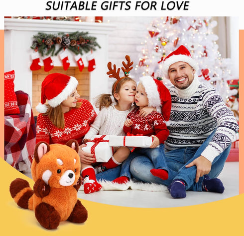 Cute Red Panda Plush Toy, 9" Stuffed Animal Gift for Girlfriend Kids Birthday