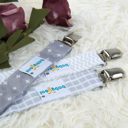 Babygoal Pacifier Clips, 6 Pack Holder for Boys and Girls, Fits Most Pacifier Styles & Baby Toys, Baby Gift 6MP09