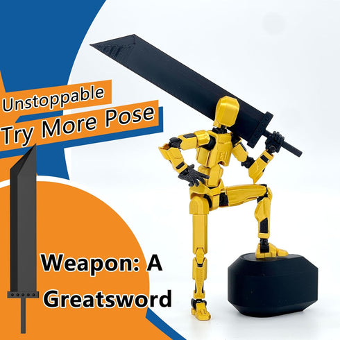 ?Assembled? T13 Action Figure Set, Giant Sword Titan 13 Robot Action Figure, 3D Printed Fidget Toys for Collectors
