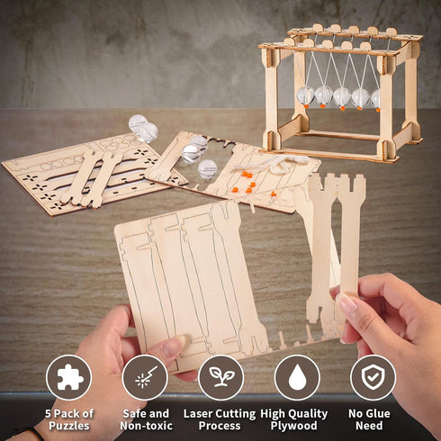 STEM Science Kits for Kids Ages 8-12, Wood Crafts Building Kits for Boys 6-8, Science Experiment Projects, Wooden