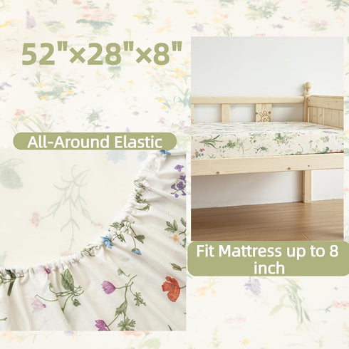 2 Pack 5228 SDIII Floral Crib Sheets for Baby Girl Stretchy Microfiber Jersey Knit Fall Crib Sheets Floral for Standard