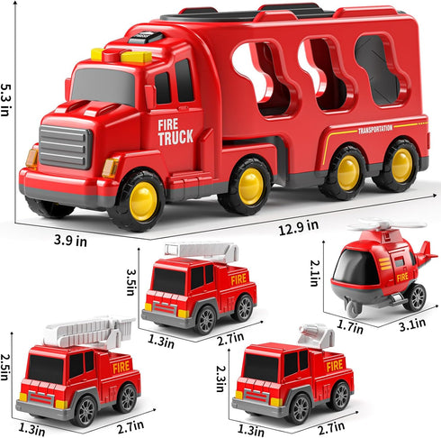 3 4 5 6 3-5, Set, Set 3-9 JUKUDAHU Truck Toys for Years Old Boys, Toddler Car Toys for Toddler Boys Ages Fire Toys Car