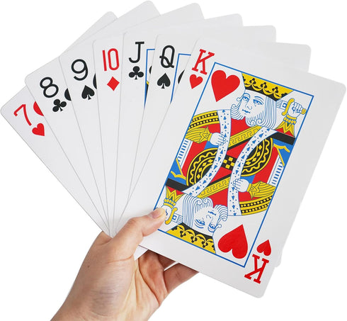 Yuanhe Jumbo Large Playing Cards - Giant Deck of Oversized Full Deck for Casino Party Decorations (5x7 inch)